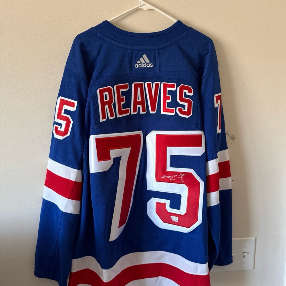 Men’s adidas Ryan Reaves #75 Signed New York Rangers Jersey Sz 54 - NWT RARE